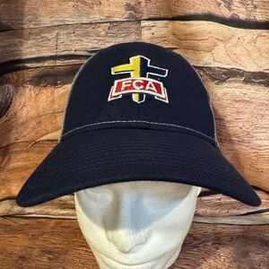 New Era 9FORTY FCA Fellowship of Christian Athletes Trucker Hat Navy Blue Grey